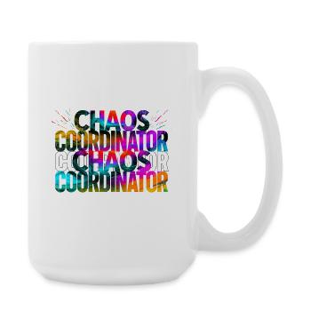 Chaos Coordinator Regenbogen Farbenspruch - Große Tasse 440 ml - Weiß - Rechts