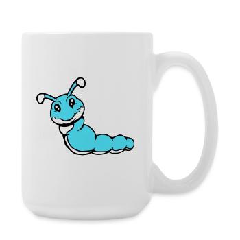 Raupe süß lieb kleine lächelt freundlich glücklich - Große Tasse 440 ml - Weiß - Rechts