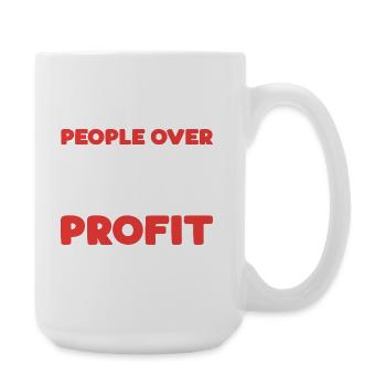 Menschen vor Profit - Große Tasse 440 ml - Weiß - Rechts