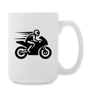 Moto de course Moto Moto Machine de course - Grande tasse 440 ml - blanc - Droite