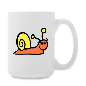 Snail Sunglasses Cute Cute Happy Cool - Large Mug 440 ml - white - Right