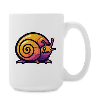 Schnecke Halloween Comic Lustig - Große Tasse 440 ml - Weiß - Rechts