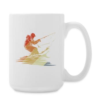 Fishing Graphic Retro Style - Large Mug 440 ml - white - Right