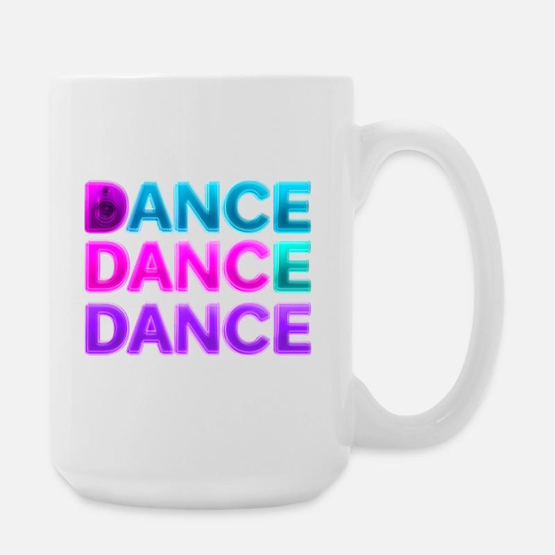 DANCE DANCE DANCE – Neon 80s mit Boxen - Große Tasse 440 ml - Weiß