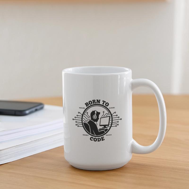 Coder Born to Code Programmer Large Mug 440 ml