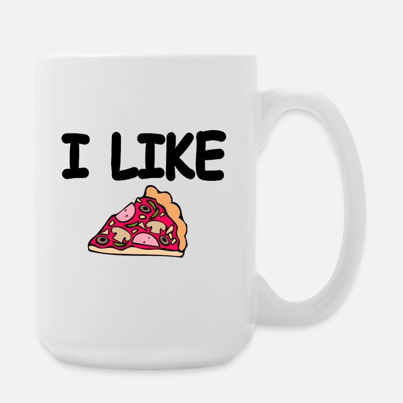 Pizza - Große Tasse 440 ml - Weiß