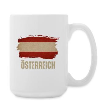 Grunge flag of Austria, I love Austria - Large Mug 440 ml - white - Right