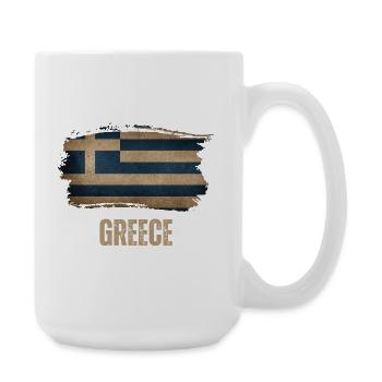 Drapeau grunge de la Grèce, j’adore la Grèce - Grande tasse 440 ml - blanc - Droite