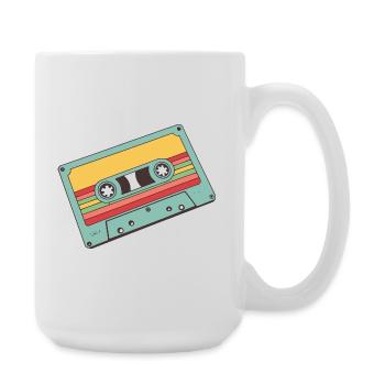 Retro Pastel Cassette - Large Mug 440 ml - white - Right