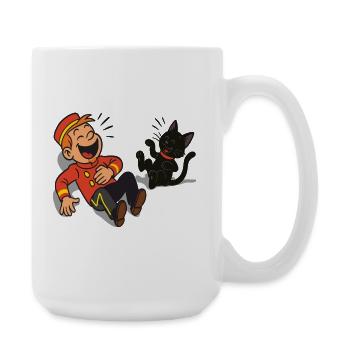 Franky & Meeko laughing - Large Mug 440 ml - white - Right