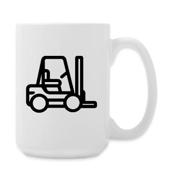 Gabelstapler - Große Tasse 440 ml - Weiß - Rechts