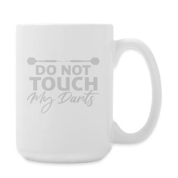 Do Not Touch My Darts Warning Darts Player Humor - Large Mug 440 ml - white - Right