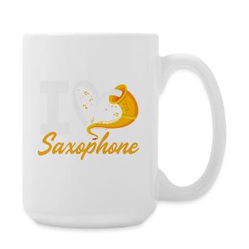 I Love Saxophone Orchestra Band Member - Large Mug 440 ml - white - Right
