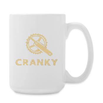 Grummelig Cranky Fahrrad Kurbel Motiv - Große Tasse 440 ml - Weiß - Rechts