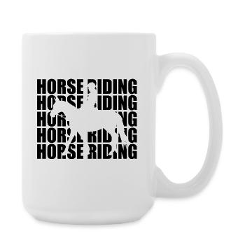Lustiges Reiten - Große Tasse 440 ml - Weiß - Rechts