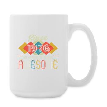 50th Birthday Vintage 1976 Retro Vintage - Large Mug 440 ml - white - Right