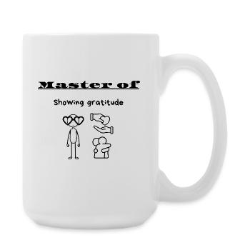Master of Showing gratitude - Large Mug 440 ml - white - Right