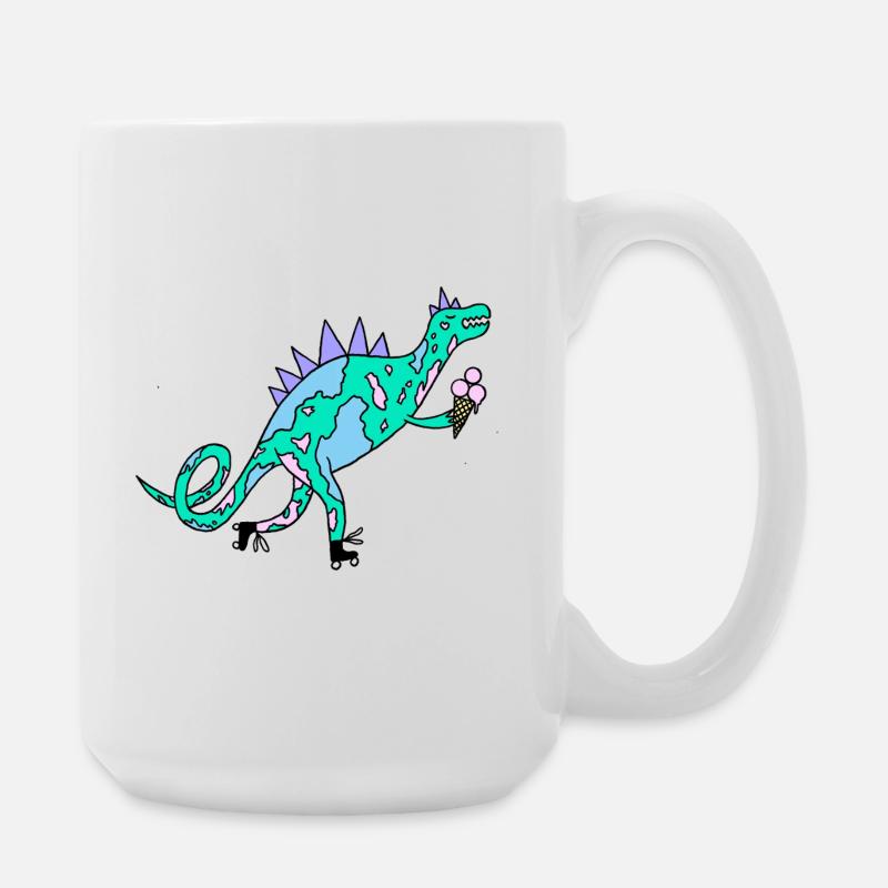 Rollerskates_Dino - Große Tasse 440 ml - Weiß