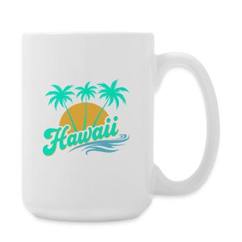 Hawaii Summer Vibes with Palm Trees and Sea - Large Mug 440 ml - white - Right