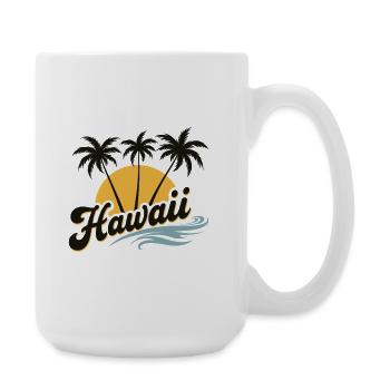 Hawaii Summer Vibes with Palm Trees and Sea - Large Mug 440 ml - white - Right