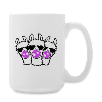 Trois lamas Lunettes de Soleil Chewing-Gum Groupe Mignon - Grande tasse 440 ml - blanc - Droite
