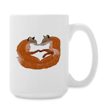 Fuchsherz Zweisamkeit - Große Tasse 440 ml - Weiß - Rechts
