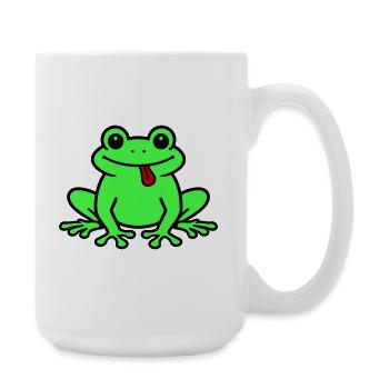 Kröte Comic Frosch - Große Tasse 440 ml - Weiß - Rechts