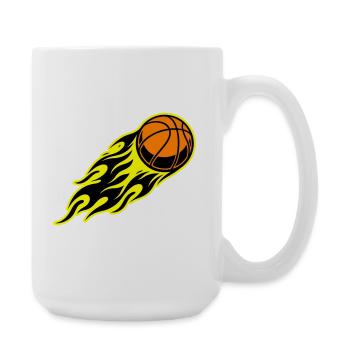 Basketball flame - Large Mug 440 ml - white - Right