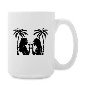 Mädels Urlaub Palmen - Große Tasse 440 ml - Weiß - Rechts