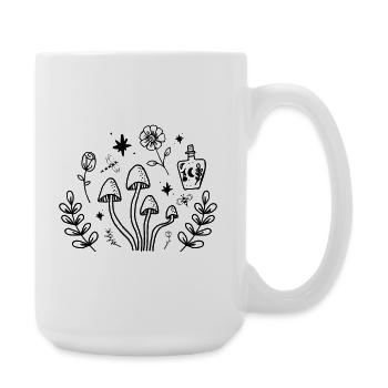 Witchy Mushroom Botanical Cottagecore Design - Large Mug 440 ml - white - Right