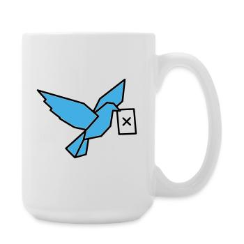 Carrier Pigeon Ballot Bird Multicolored - Large Mug 440 ml - white - Right