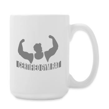 Diction drôle d’entraînement de fitness certifiée Gym Rat - Grande tasse 440 ml - blanc - Droite