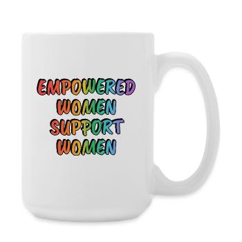 Femmes Autonomisées Soutiennent les Femmes Arc-En-Ciel - Grande tasse 440 ml - blanc - Droite