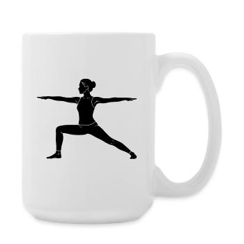 Warrior Yoga Pose Silhouette - Große Tasse 440 ml - Weiß - Rechts