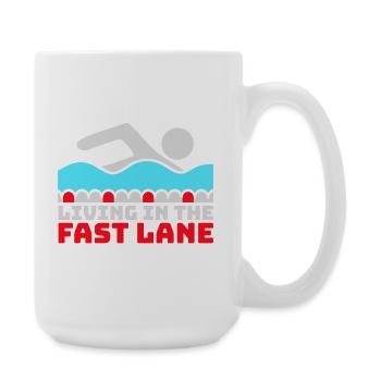 Life In The Fast Lane Float Funny Pool Saying - Large Mug 440 ml - white - Right