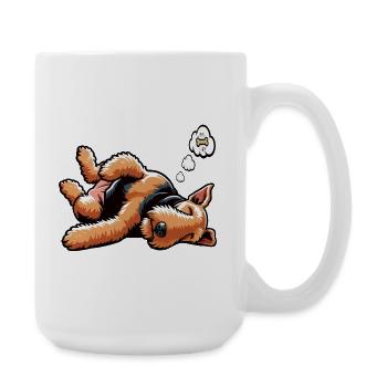 Airedale Terrier Airedales Airedaleliebhaber - Große Tasse 440 ml - Weiß - Rechts