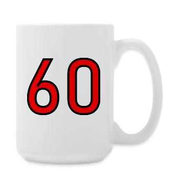 60. 60 JAHRE. 60-JÄHRIGES JUBILÄUM. 60. GEBURTSTAG. - Große Tasse 440 ml - Weiß - Rechts