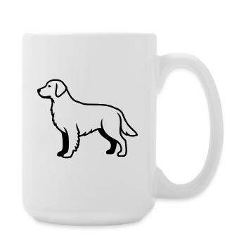 Labrador Retriever Hund Umriss - Große Tasse 440 ml - Weiß - Rechts
