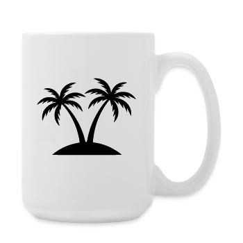 Palm Trees Island Beach Silhouette - Large Mug 440 ml - white - Right