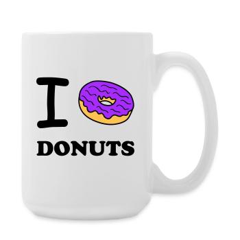 i love donuts - Large Mug 440 ml - white - Right