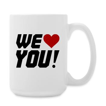 Herzkontrast Silhouette - Große Tasse 440 ml - Weiß - Rechts