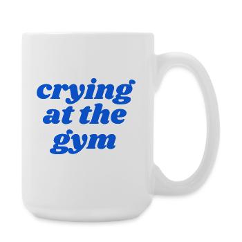 crying at the gym - Large Mug 440 ml - white - Right