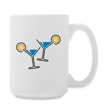 2 Cocktailgläser / Cocktail / Martini + (Hellblau) - Große Tasse 440 ml - Weiß - Rechts