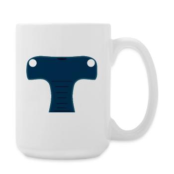 Mitternachtsblauer stilisierter Hammerhai-Kopf - Große Tasse 440 ml - Weiß - Rechts