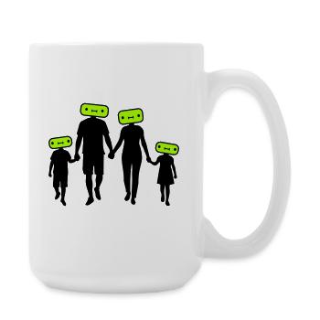 Family Silhouette Dear Children Parents Mom Dad - Large Mug 440 ml - white - Right