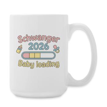 Schwanger 2026 Baby Loading Design - Große Tasse 440 ml - Weiß - Rechts