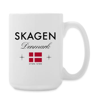 Skagen, Denmark, coordinates, travel, souvenir - Large Mug 440 ml - white - Right