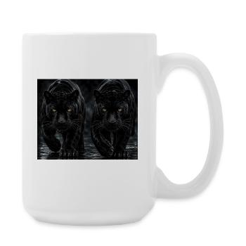Twin Black Panthers - Large Mug 440 ml - white - Right