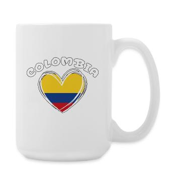 Colombian Flag Colombia Heart Patriotic - Large Mug 440 ml - white - Right