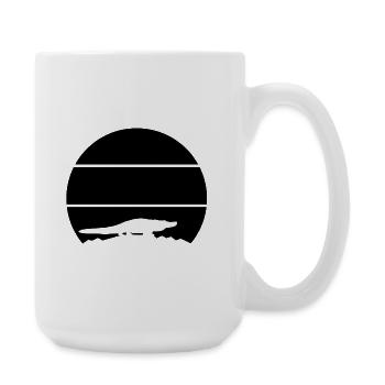 Alligator Sunset Retro Reptiles - Large Mug 440 ml - white - Right